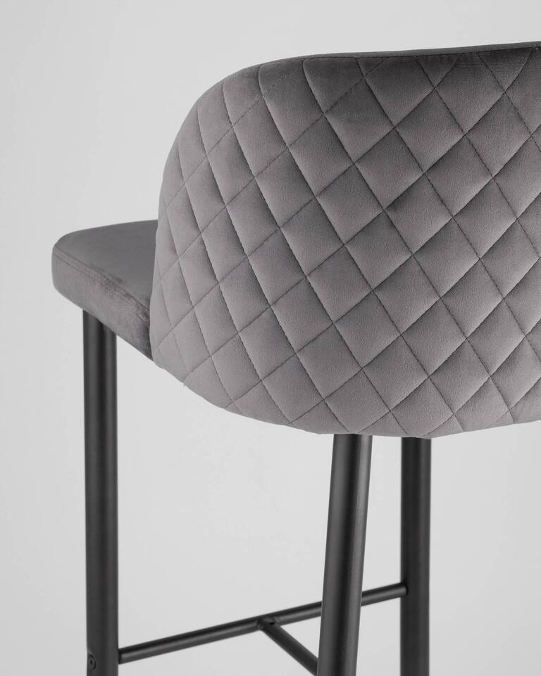 Фото №10  Стул барный Оскар велюр серый
