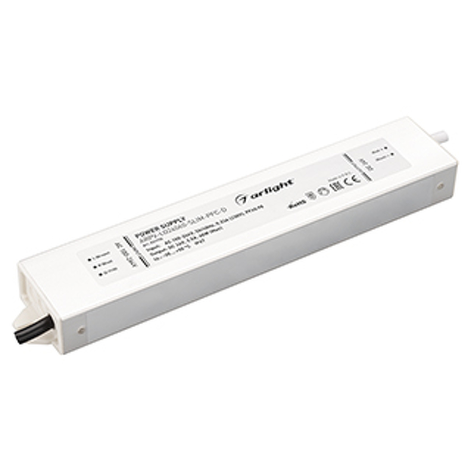 Фото №1  Arlight Блок питания ARPV-LG24060-SLIM-PFC-D (24V, 2.5A, 60W) ( IP67 Металл, 5 лет)