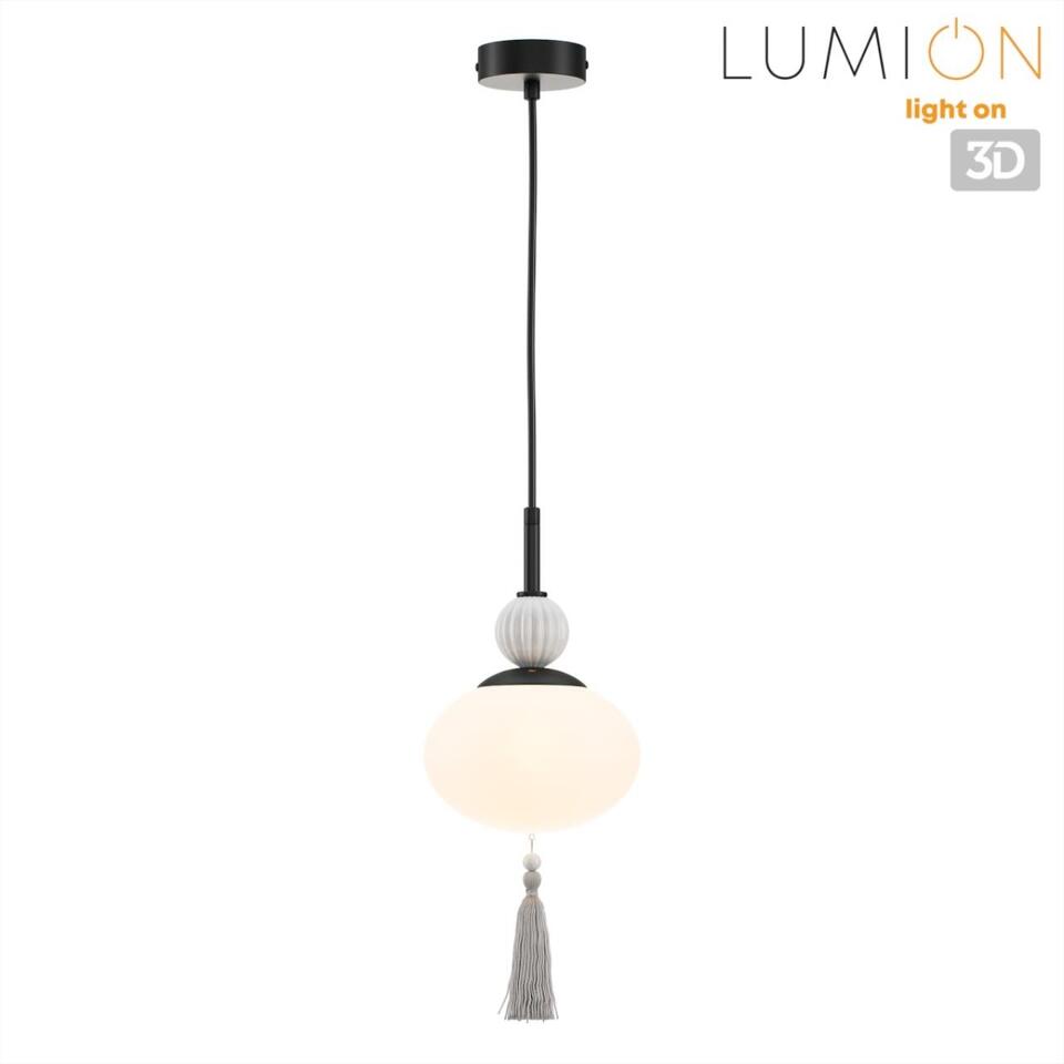 Фото №8  Подвесной светильник LUMION 8273/1A NEOCLASSI LN26 042 черный/серый/белый, металл/керамика/стекло Подвес Е14 1*40W 220V GLORIYA