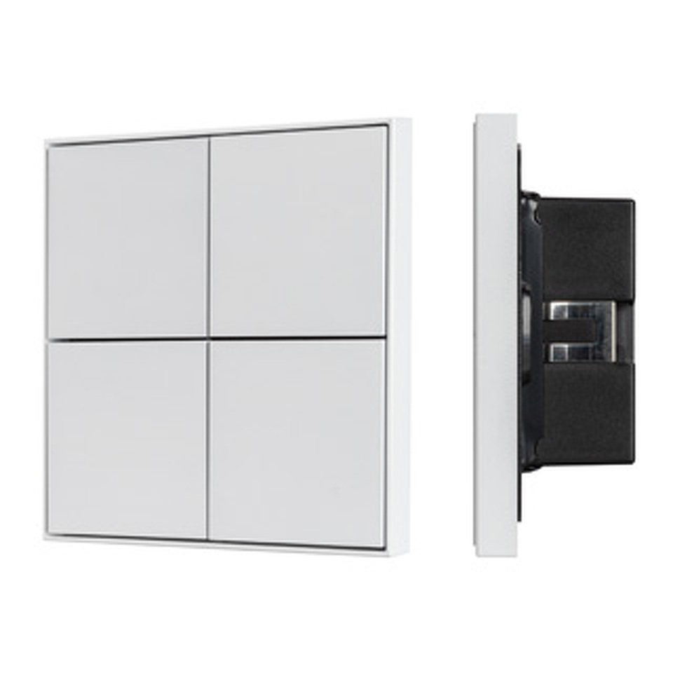 Фото №1  IARL INTELLIGENT ARLIGHT Кнопочная панель KNX-304-23-IN White (BUS, Frame) ( IP20 Металл, 2 года)