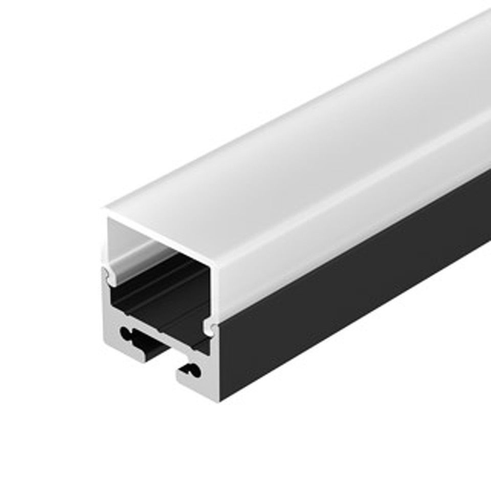 Фото №1  Arlight Профиль с экраном SL-LINE-2011M-2500 BLACK+OPAL SQUARE ( Алюминий)