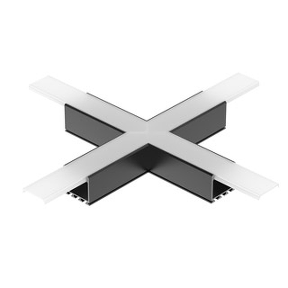 Фото №1  Arlight Крестовина PLS-LOCK-H25-Х90 BLACK (с экраном MAT-L) ( Металл)