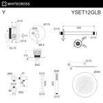 Превью фото №3  Система для душа скрытого монтажа WHITECROSS Y YSET12GLB (брашированное золото)