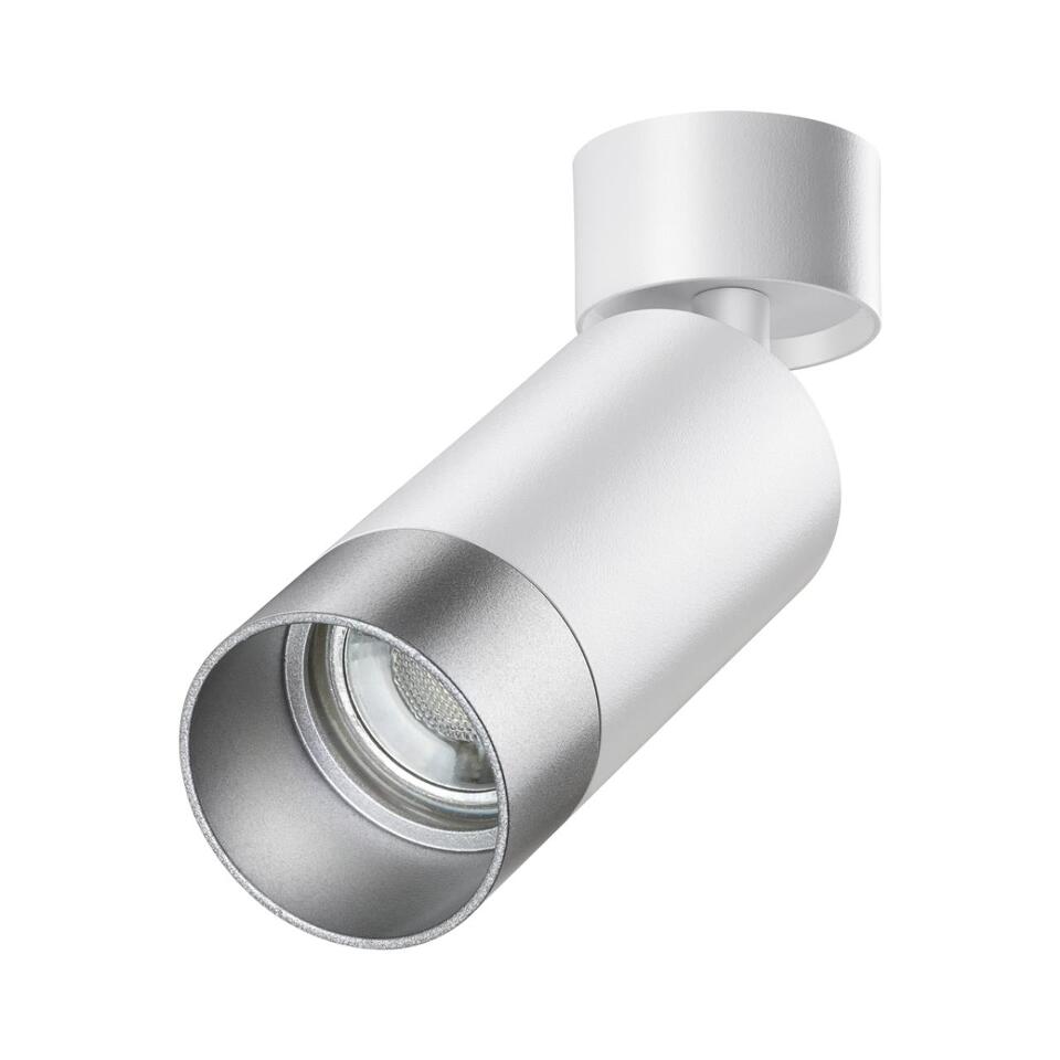 Фото №3  NOVOTECH 370870 OVER NT22 417 белый/серебро Светильник накладной IP20 GU10 9W 220V SLIM