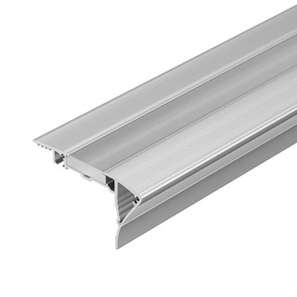 Фото №1  Arlight Профиль с экраном ALU-STAIR-DK-2000 ANOD+FROST ( Алюминий)