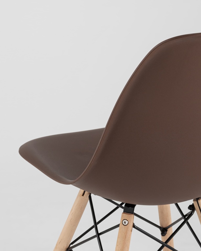 Фото №10  Стул Eames Style DSW коричневый (разборный каркас)