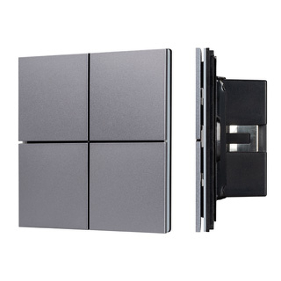 Фото №1  IARL INTELLIGENT ARLIGHT Кнопочная панель KNX-304-23-IN Grey (BUS, Frameless) ( IP20 Металл, 2 года)