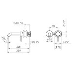 Превью фото №5  123289XX Palazzani MIDI внешняя часть смесителя для раковины Матовый никель, HRP 37