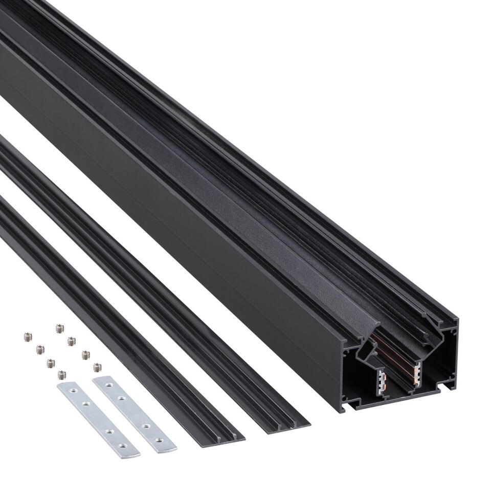 Фото №5  NOVOTECH 135242 SHINO NT24 123 черный Низковольтный шинопровод для монтажа в натяжной потолок 2м IP20 48V FLUM