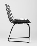 Превью фото №3  Стул обеденный Bertoia черный с черной подушкой