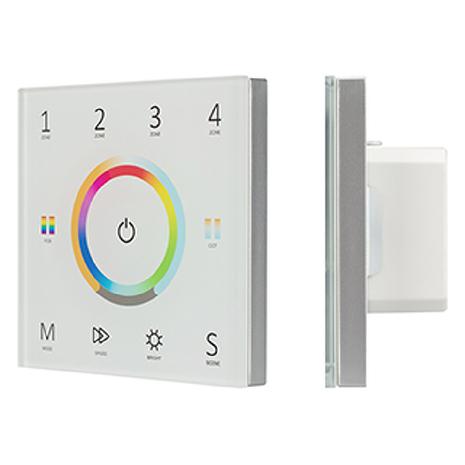 Фото №1  Arlight Панель Sens SMART-P67-MULTI White (230V, 4 зоны, 2.4G) ( IP20 Пластик, 5 лет)
