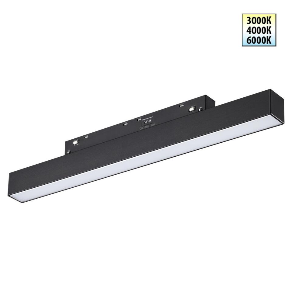 Фото №6  NOVOTECH 359617 SHINO NT25 000 черный Трековый светильник для низков. шинопровода с переключ. цв. темпер. IP20 LED 3000К\4000К\6000К 10W 48V FLUM