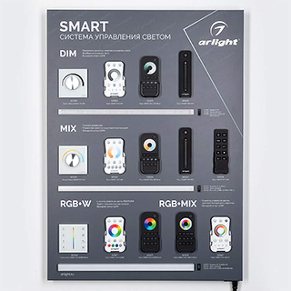 Фото №1  Arlight Стенд Системы Управления SMART 830x600mm (DB 3мм, пленка, лого) ( -)