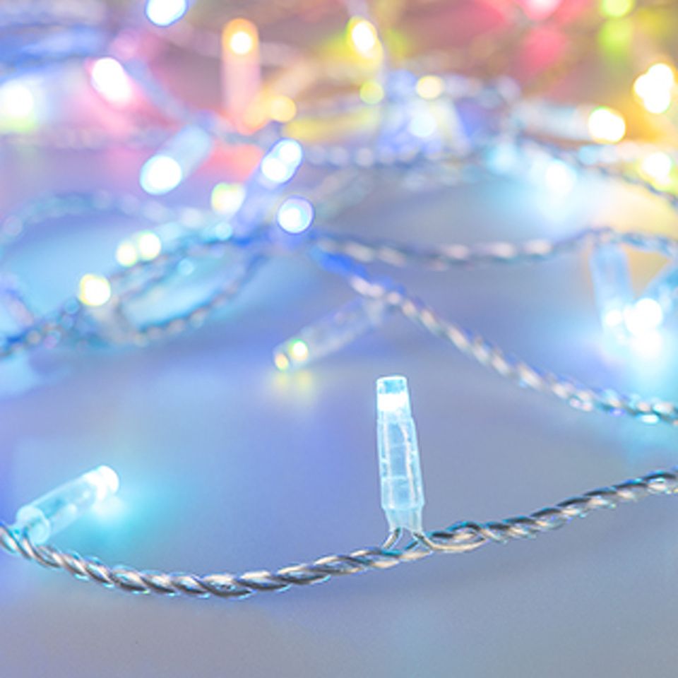 Фото №1  Ardecoled Светодиодная гирлянда ARD-STRING-CLASSIC-10000-CLEAR-95LED-LIVE RGBW-DMX (24V, 10W) ( IP65)