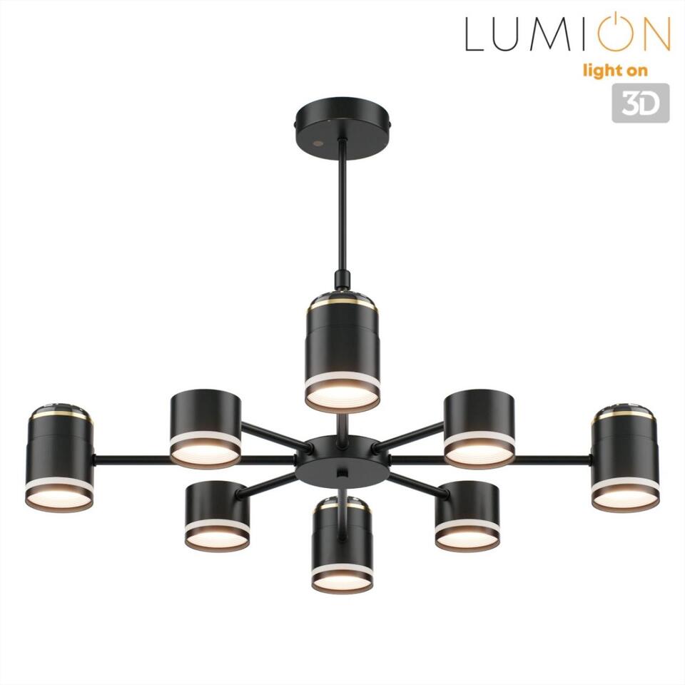Фото №12  Люстра LUMION 8234/8C COMFI LN25 000 черный, металл/акрил Люстра потолочная GX53 LED 8*10W + LED-проектор 4*5W 2700К 220V VIRSAVA