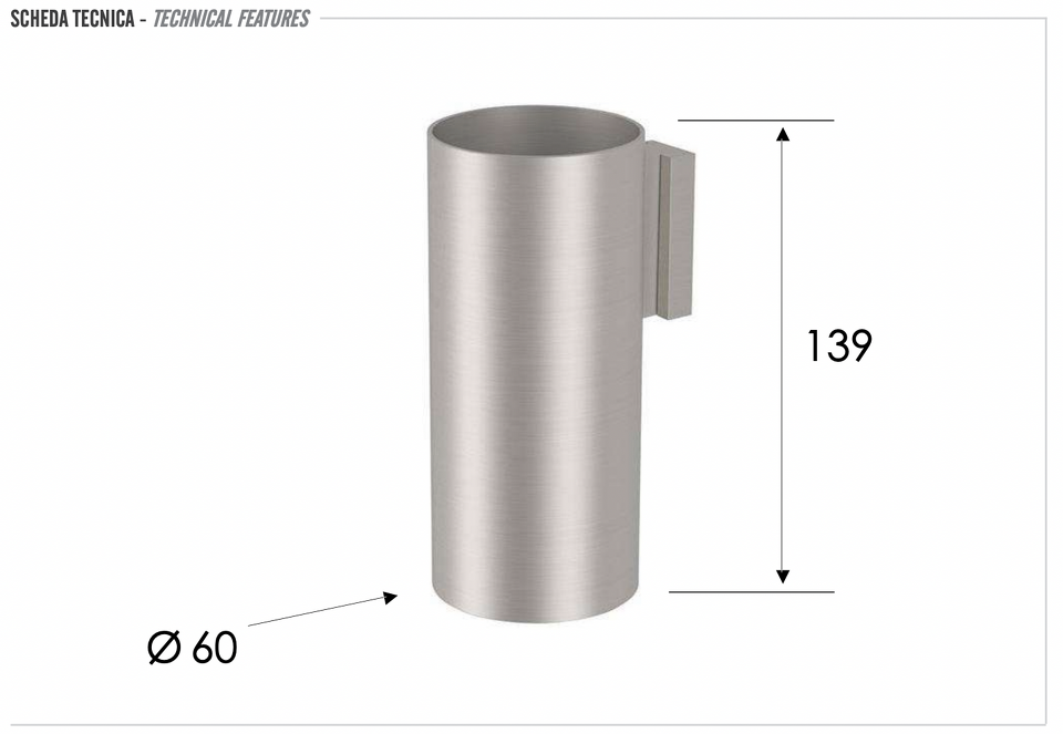 Фото №2  Стакан настенный Remer INOX SSXI15, нержавеющая сталь