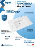 Превью фото №2  Раковина Teymi Раковина для ванной мебельная на тумбу Ritta 81 белая T51001