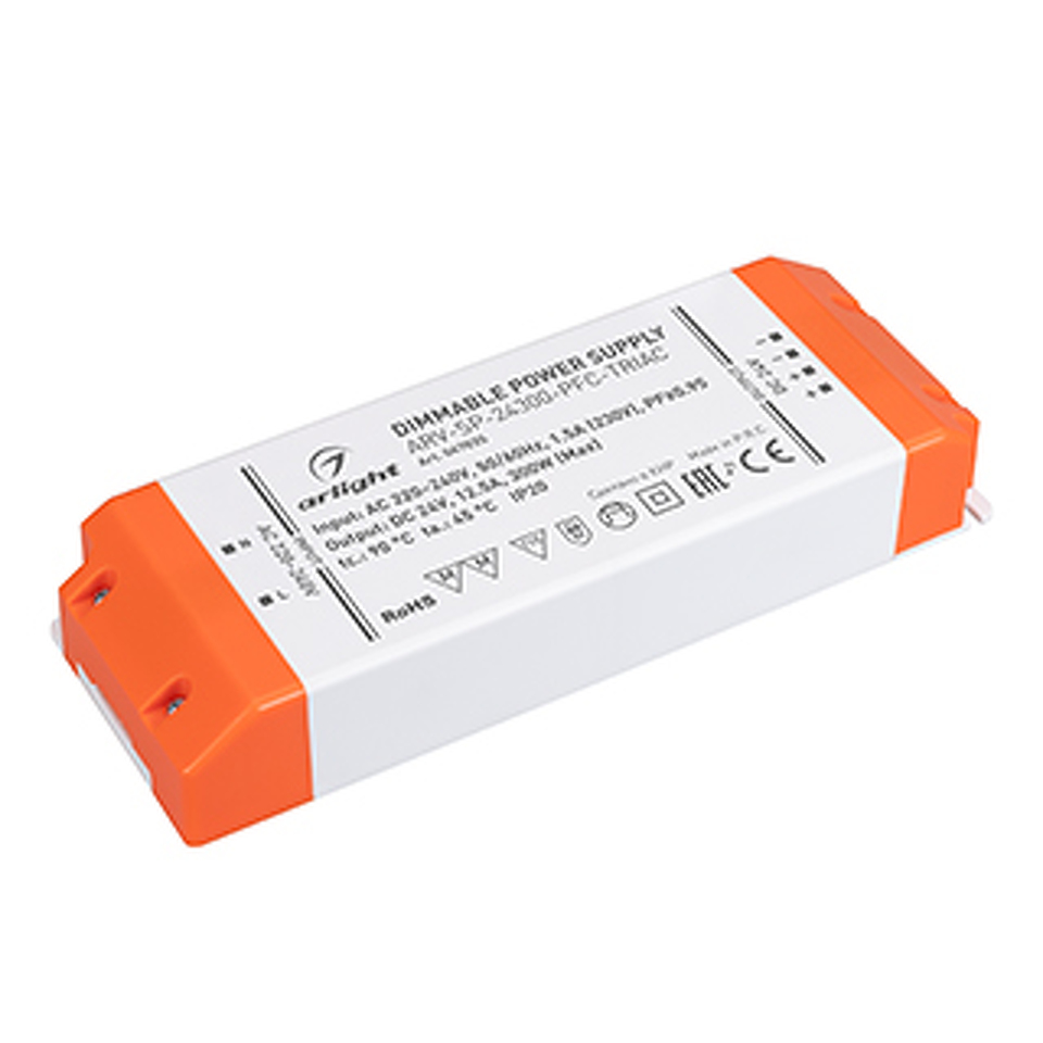 Фото №1  Arlight Блок питания ARV-SP-24300-PFC-TRIAC (24V, 12.5A, 300W) ( IP20 Пластик, 5 лет)