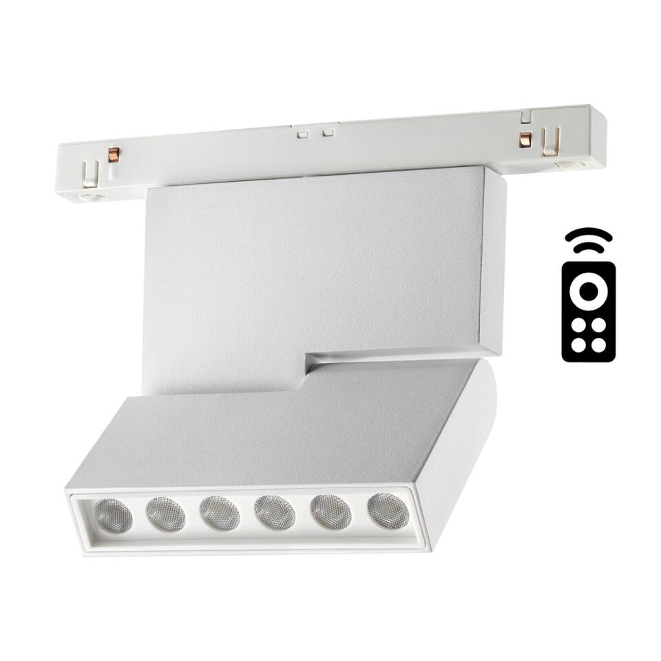 Фото №4  NOVOTECH 358627 SHINO NT21 065 белый Трековый низковольтный св-к диммируемый с ДУ, со сменой цв.температуры IP20 LED 3000~6500К 12W 48V FLUM