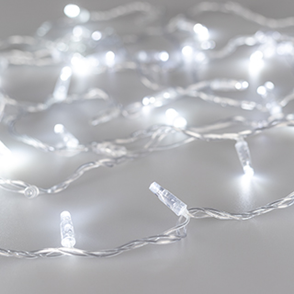 Фото №1  Ardecoled Светодиодная гирлянда ARD-STRING-CLASSIC-1000-CLEAR-100LED-PULSE White (230V, 7W) ( IP65)