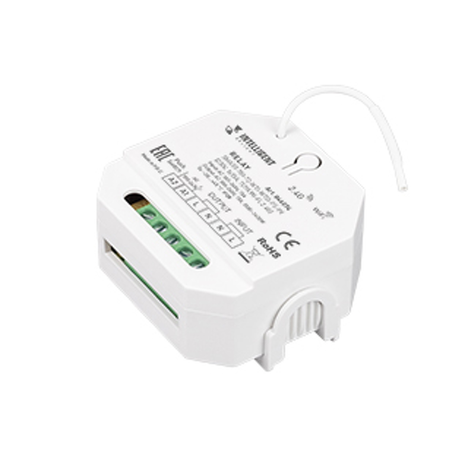 Фото №1  IARL INTELLIGENT ARLIGHT Релейный модуль SMART-701-72-WTI-WTO-PS-IN  (230V, 1x15A, TUYA Wi-Fi, 2.4G) ( IP20 Пластик, 5 лет)