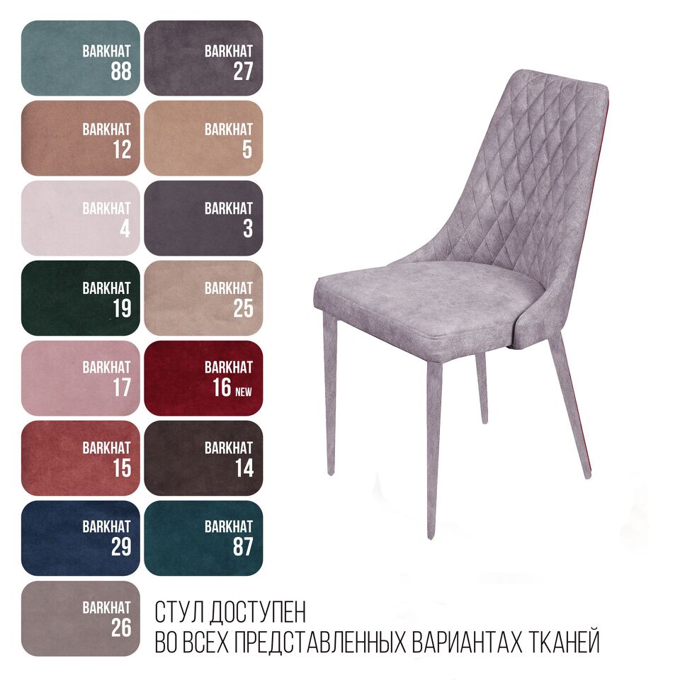 Фото №7  Top concept Стул Коннор люкс, бархат светло-серый 26/конус