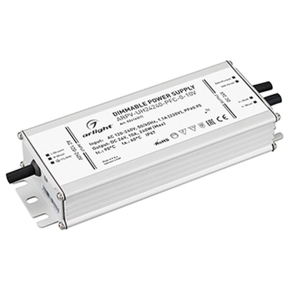 Фото №1  Arlight Блок питания ARPV-UH24240-PFC-0-10V (24V, 10.0A, 240W) ( IP67 Металл, 7 лет)