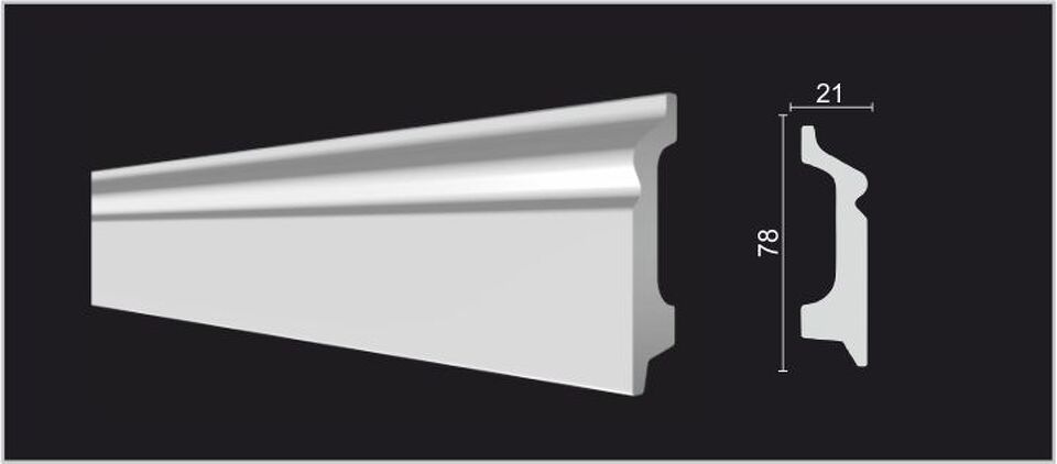 Фото №3  Плинтус Decor-dizayn DD122/Плинтус широкий (78x21x2000мм)/18, шт