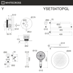 Превью фото №3  Система для душа скрытого монтажа WHITECROSS Y YSET04TOPGL (золото)
