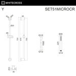 Превью фото №2  Душевой гарнитур на штанге WHITECROSS SET51MICROCR (хром)