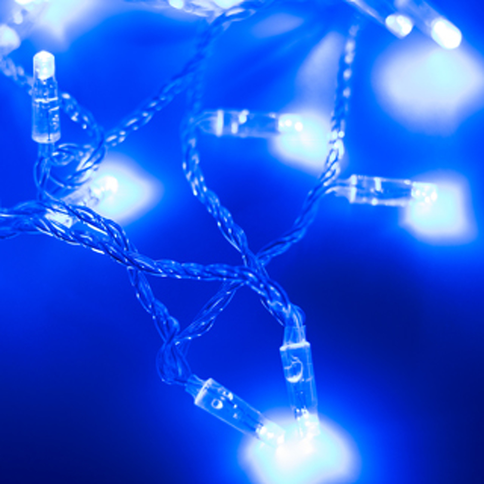 Фото №1  Ardecoled Светодиодная гирлянда ARD-STRING-CLASSIC-10000-CLEAR-100LED-STD BLUE (230V, 7W) ( IP65)
