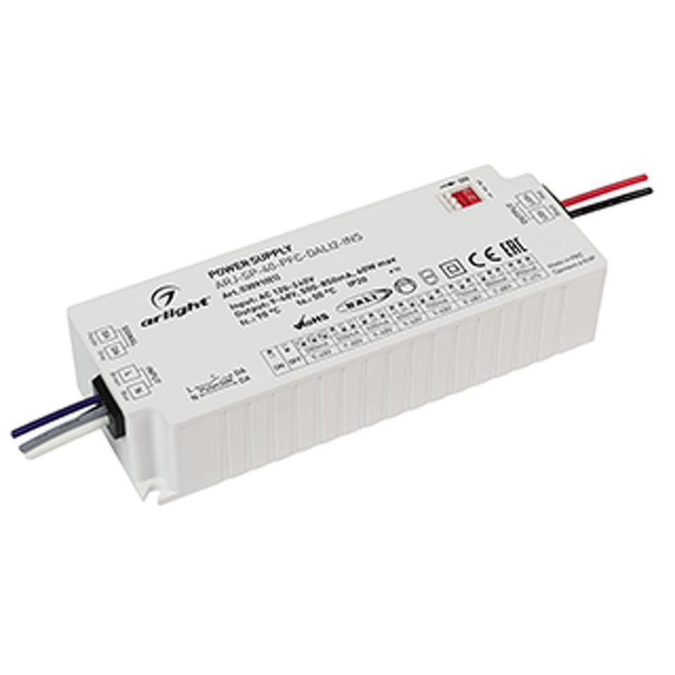 Фото №1  Arlight Блок питания ARJ-SP-40-PFC-DALI2-INS (40W, 9-48V, 0.5-0.85A) ( IP20 Пластик, 5 лет)