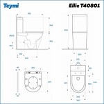 Превью фото №14  Унитаз Teymi Унитаз напольный Ellie безободковый, сиденье Дюропласт микролифт T40801