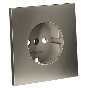 Фото VOLTUM Накладка для розетки с заземлением, S70 Metal (никель)