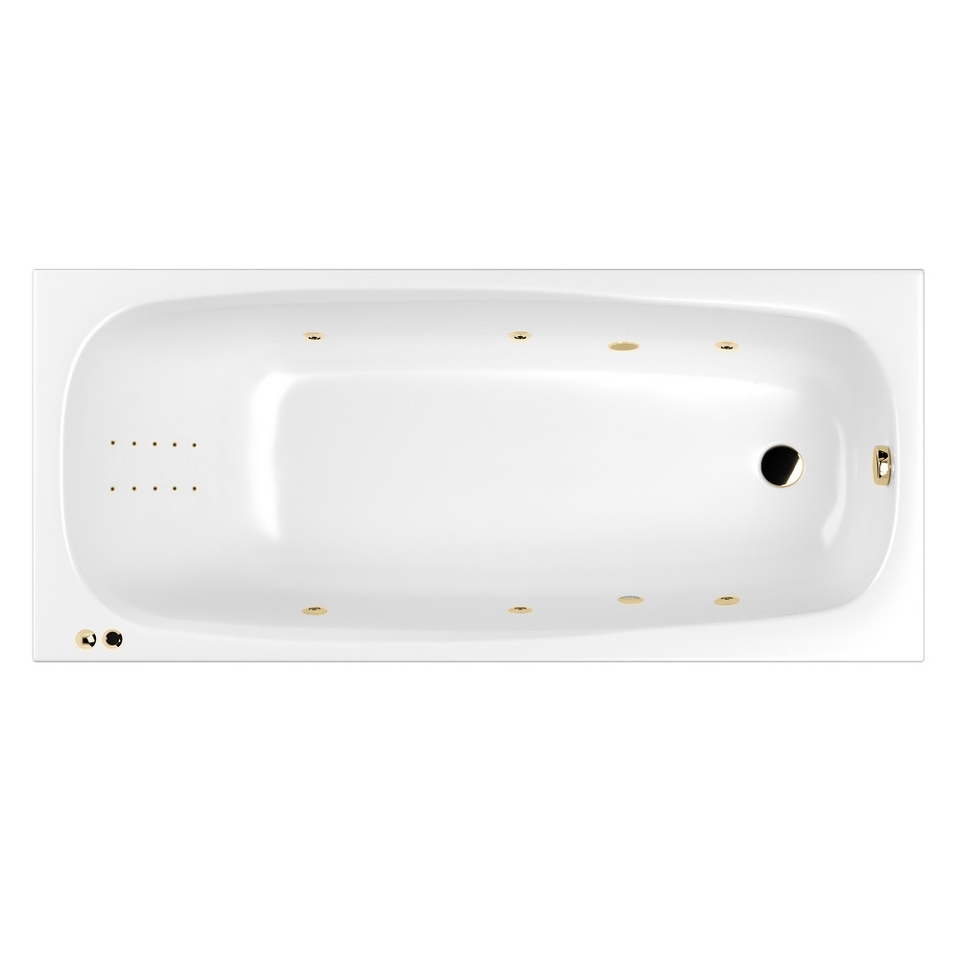 Фото №9  Ванна WHITECROSS Layla Slim 170x75 "LINE NANO" (золото)