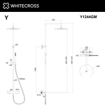 Превью фото №3  Система для душа наружного монтажа WHITECROSS Y Y1244GM (оружейная сталь)