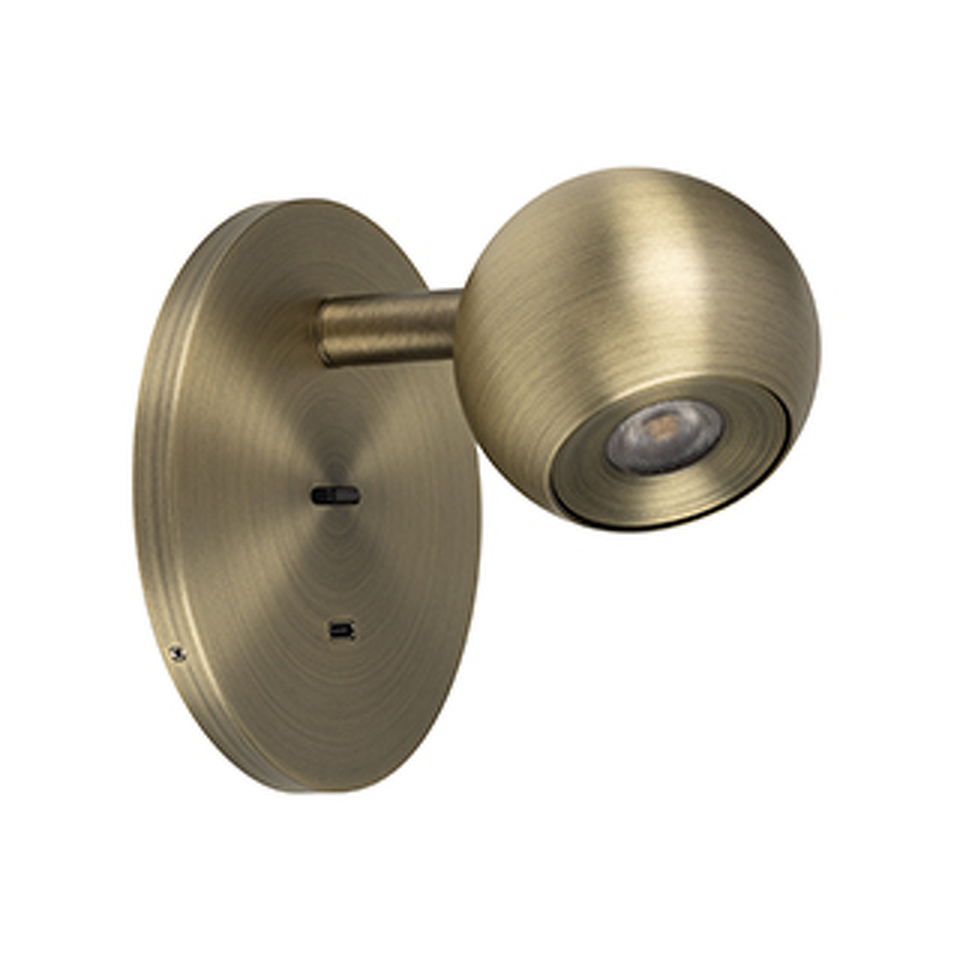 Фото №1  Arlight Светильник SP-OTTORI-WALL-CHARGE-6W Warm3000 (BR, 30 deg, 230V, USB-C) ( IP20 Металл, 3 года)