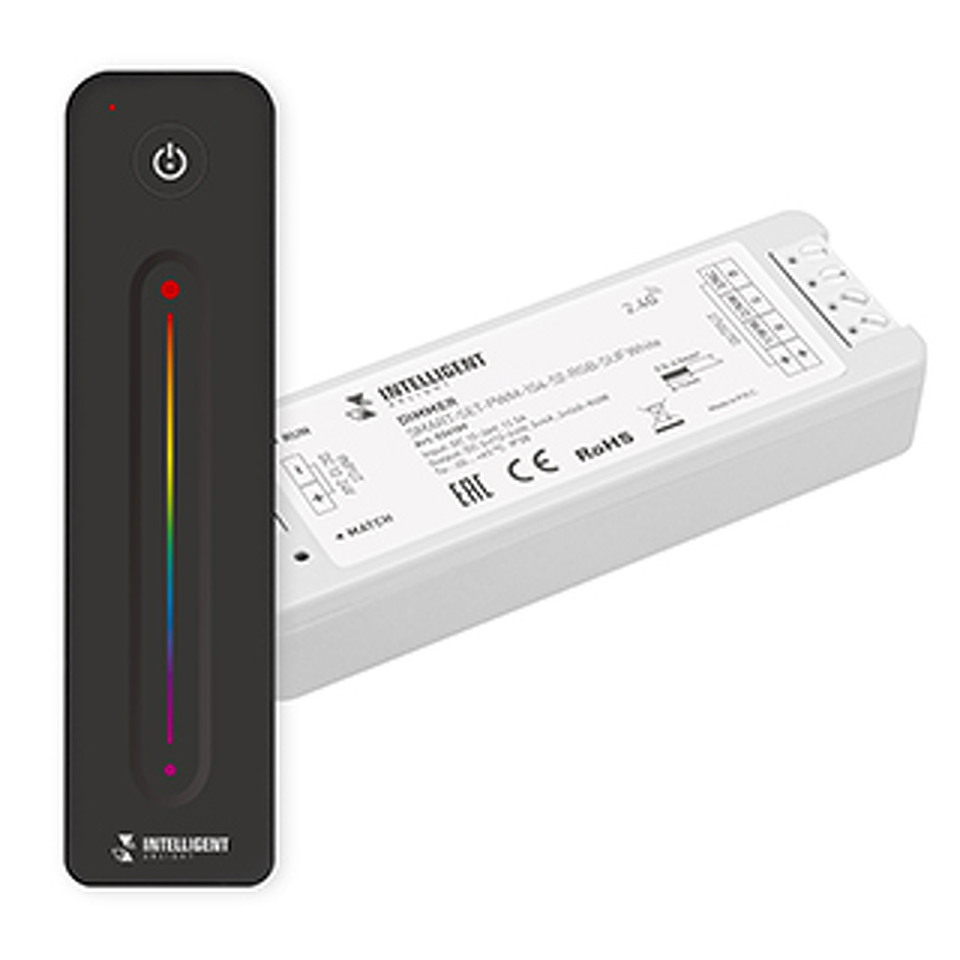 Фото №1  IARL INTELLIGENT ARLIGHT Диммер SMART-SET-PWM-104-52-RGB-SUF White (12-24V, 3x4A, ПДУ LINE, 2.4G) ( Контроллер)