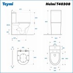 Превью фото №18  Унитаз Teymi Унитаз напольный Helmi безободковый, сиденье Дюропласт микролифт T40308