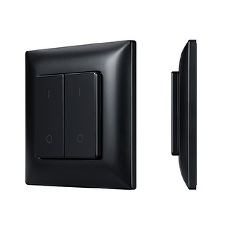 Фото №1  Выключатель IARL INTELLIGENT ARLIGHT Кнопочная панель SMART-RF-801-22-2G-DIM-SUF Black (3V, 2.4G) ( IP20 Пластик, 5 лет)