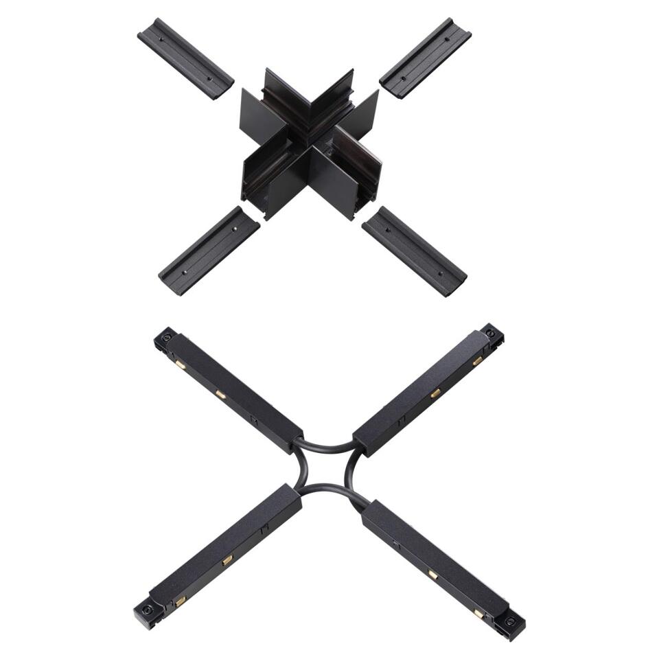 Фото №4  NOVOTECH 135128 SHINO NT21 043 черный Соединитель с токопроводом для шинопровода Х-образный IP20 48V FLUM
