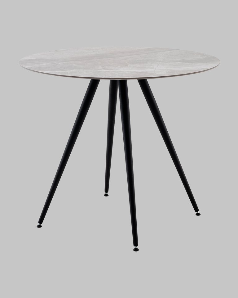 Фото №6  Стол Ники круглый столешница керамика Italian light grey 900