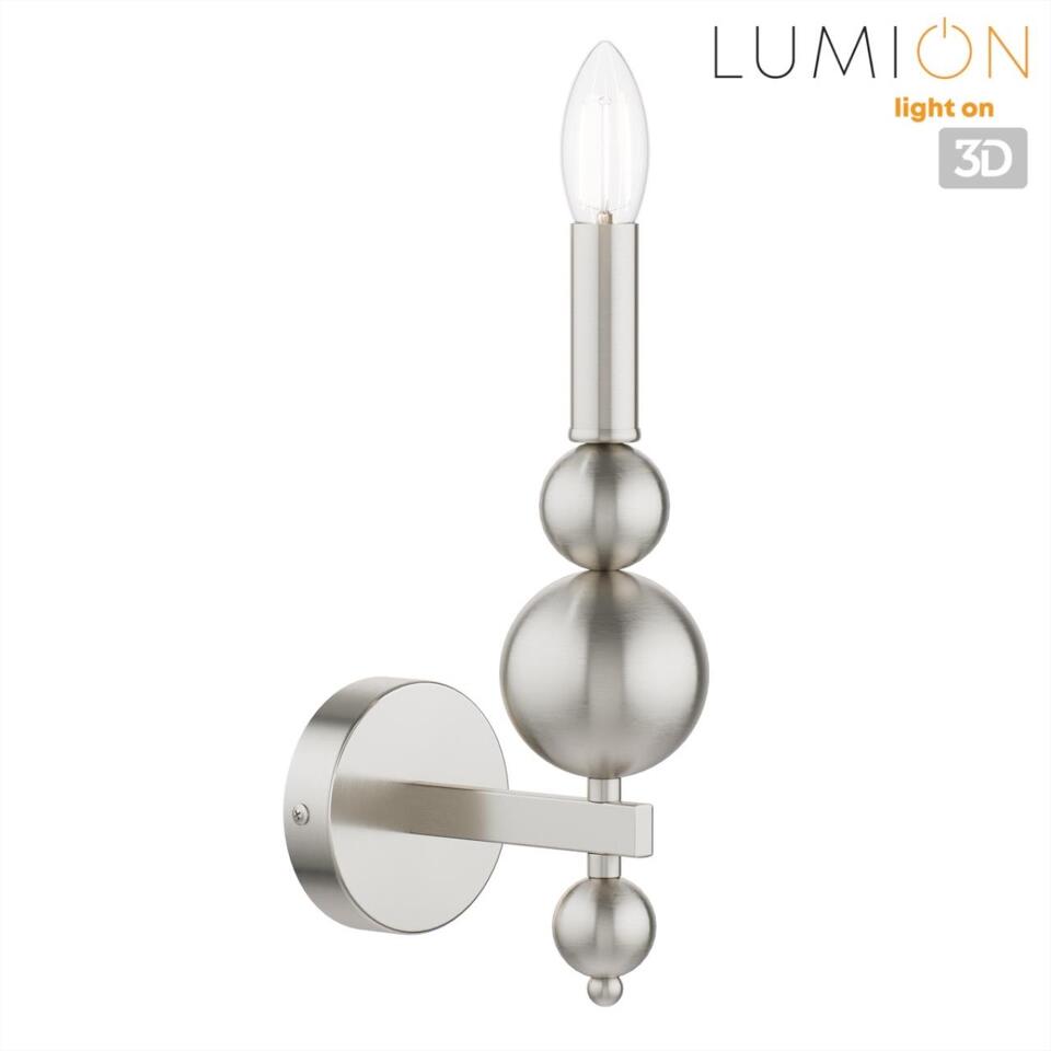 Фото №10  LUMION 8107/1W MODERNI LN26 128 никель, металл Бра E14 1*40W 220V NANA