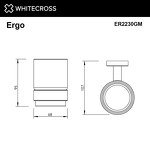 Превью фото №2  Стакан подвесной WHITECROSS Ergo ER2230GM (оружейная сталь)