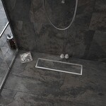 Превью фото №7  Watersense Душевой трап Aina под плитку, с сухим затвором, вертикальный выпуск 10х40 c решеткой, нержавеющая сталь T90355