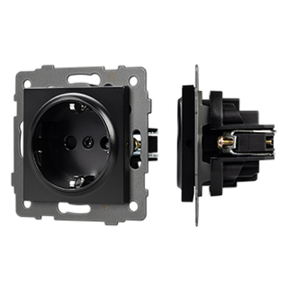 Фото №1  Розетка Arlight Механизм электрической розетки SCT-MEU1-PL-BK-V (250V, 16A) ( -)