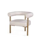 Превью фото №1  Кресло Top concept Кресло Бигги, букле Turin ivory / опоры золото