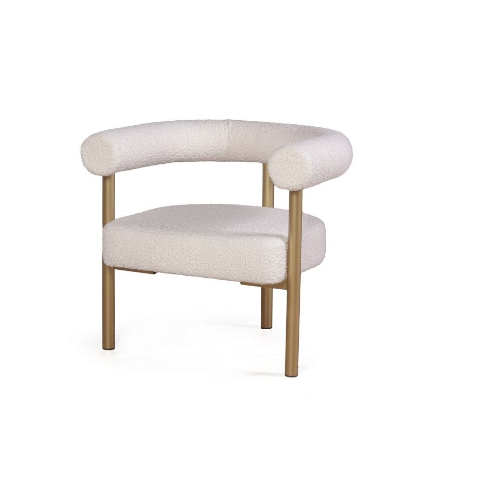 Фото №7  Кресло Top concept Кресло Бигги, букле Turin ivory / опоры золото