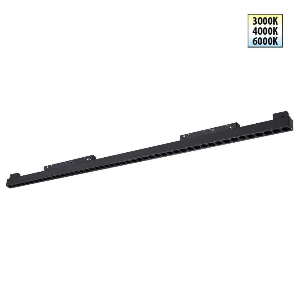 Фото №6  NOVOTECH 359627 SHINO NT25 000 черный Трековый светильник для низков. шинопровода с переключ. цв. темпер. IP20 LED 3000К\4000К\6000К 45W 48V FLUM
